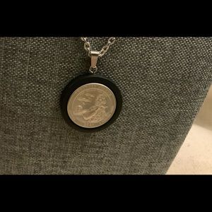 Tuskegee Airmen U.S. Quarter Coin Necklace on 24” Stainless Steel Link Chain